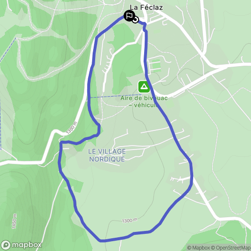 Les Déserts : carte du parcours de randonnée - France