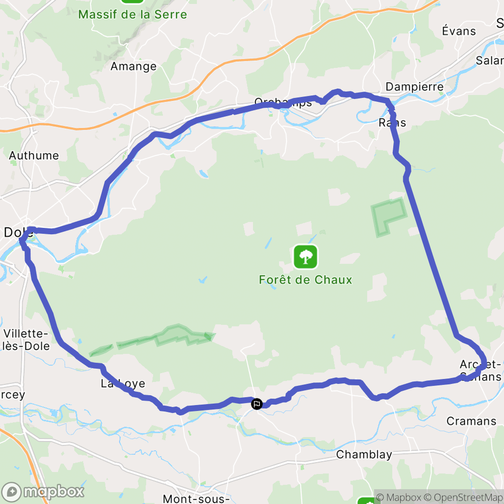Montbarrey : carte du parcours de randonnée - France