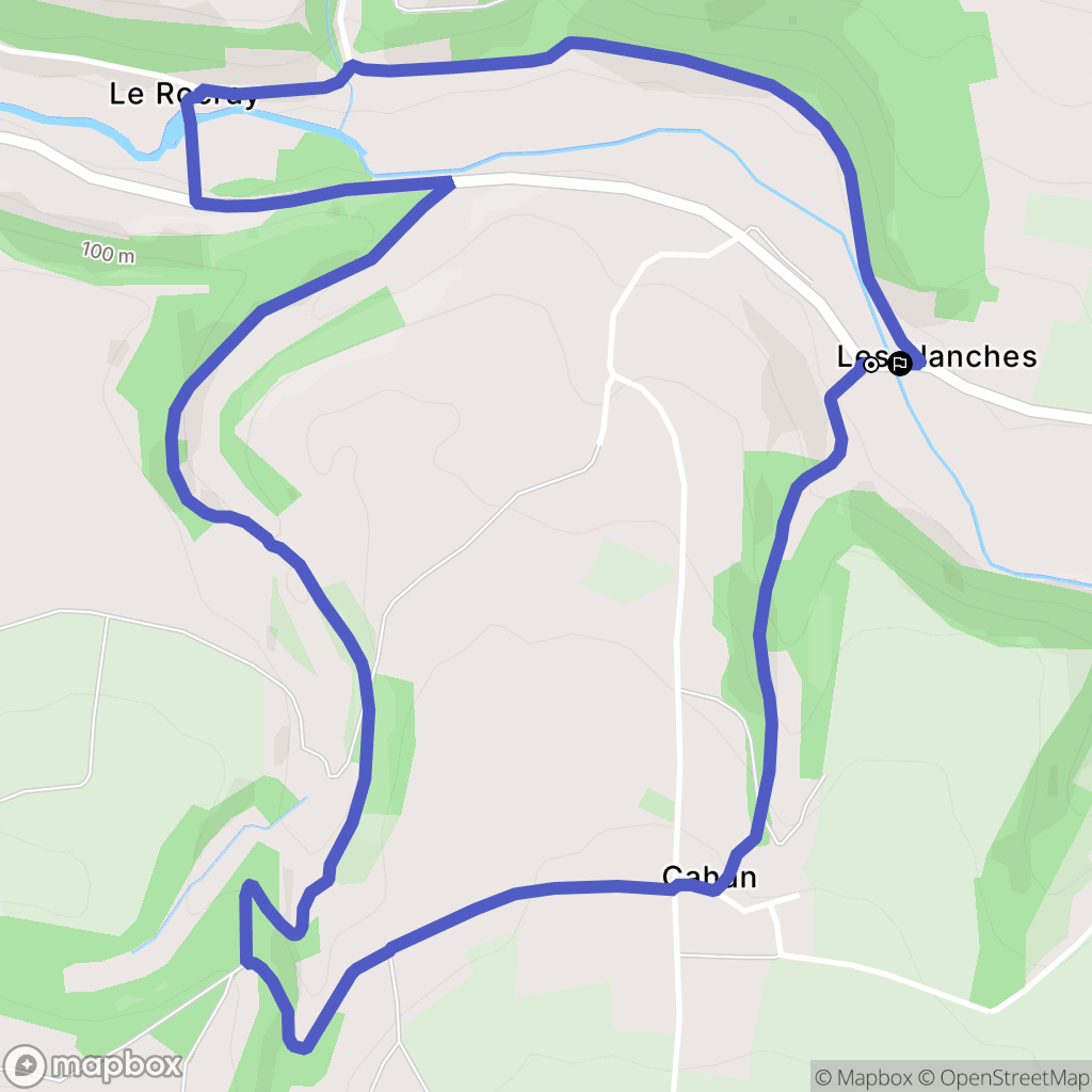 Cahan : carte du parcours de randonnée - France