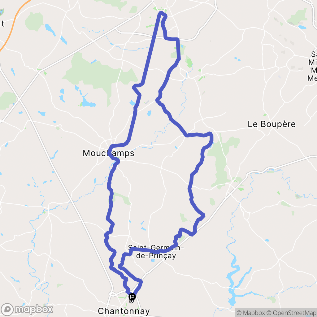 Chantonnay : carte du parcours de randonnée - France