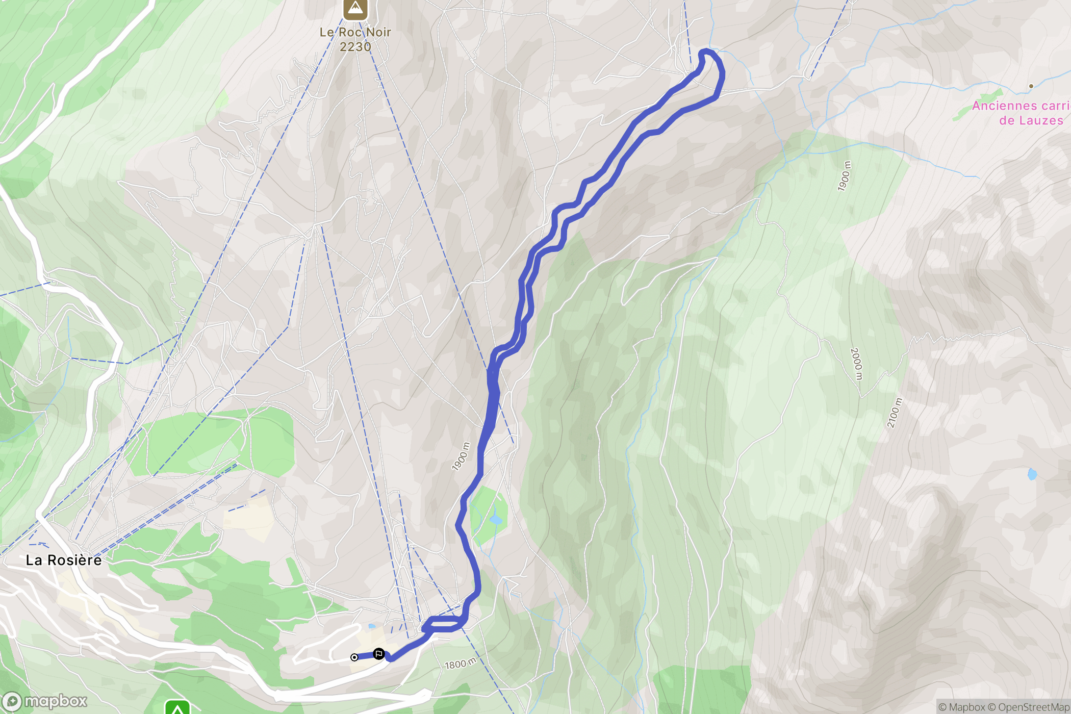 Montvalezan : carte du parcours de randonnée - France