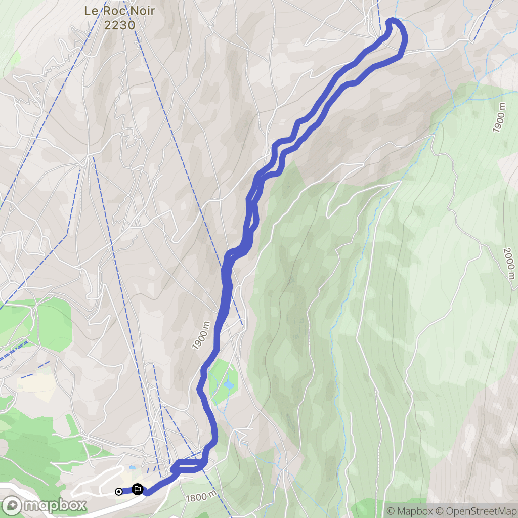 Montvalezan : carte du parcours de randonnée - France