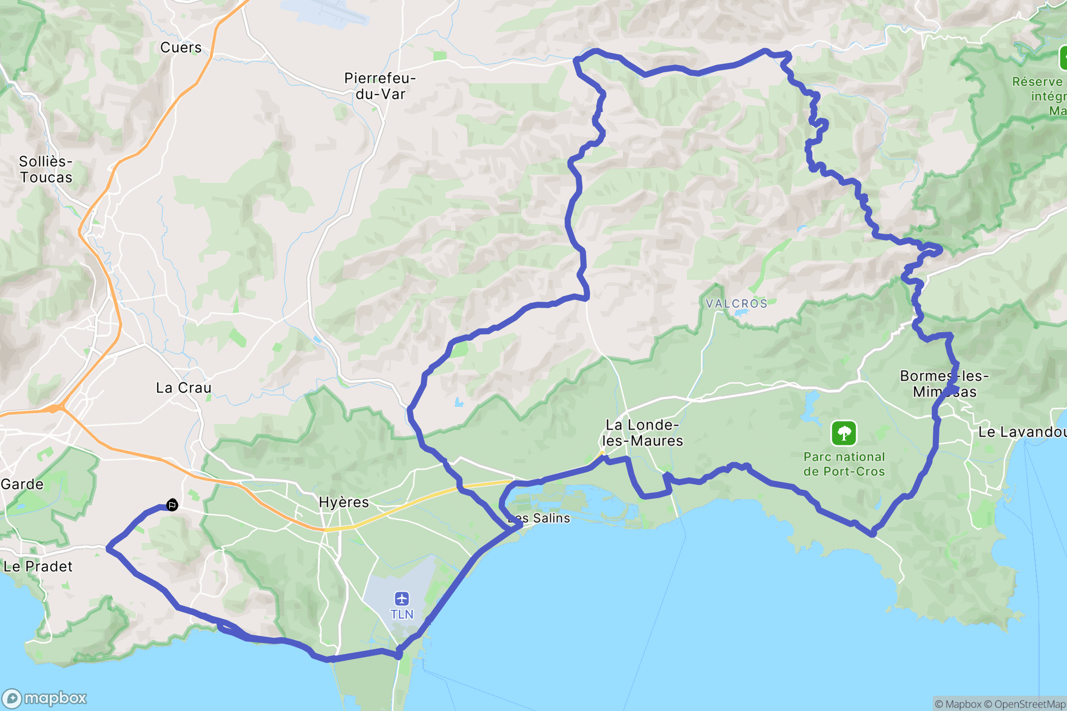 La Crau : carte du parcours de randonnée - France