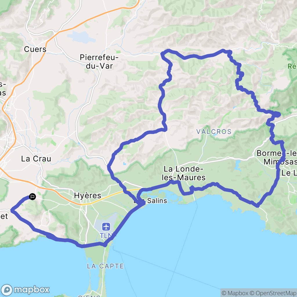 La Crau : carte du parcours de randonnée - France