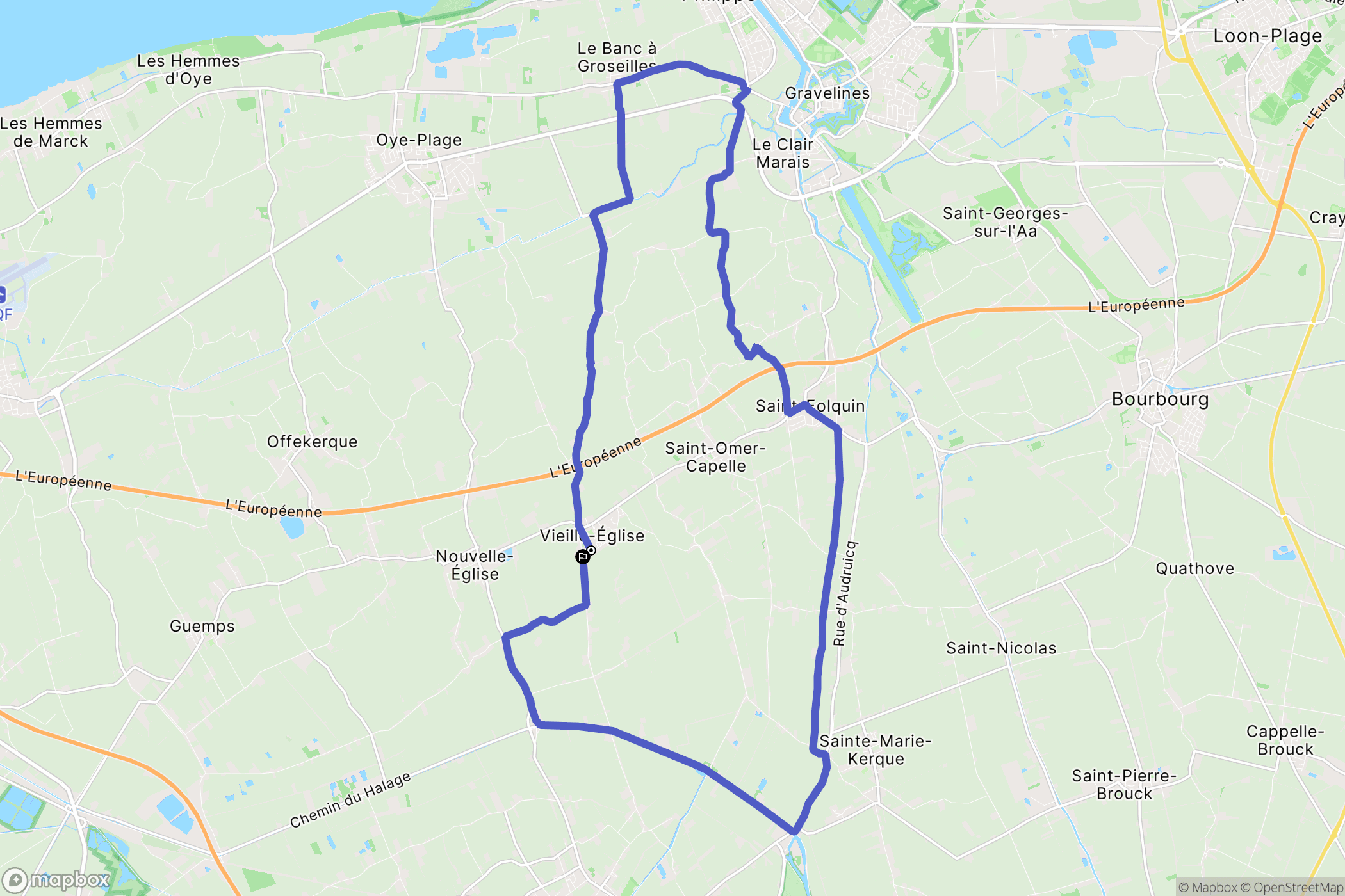 Vieille-Église : carte du parcours de randonnée - France