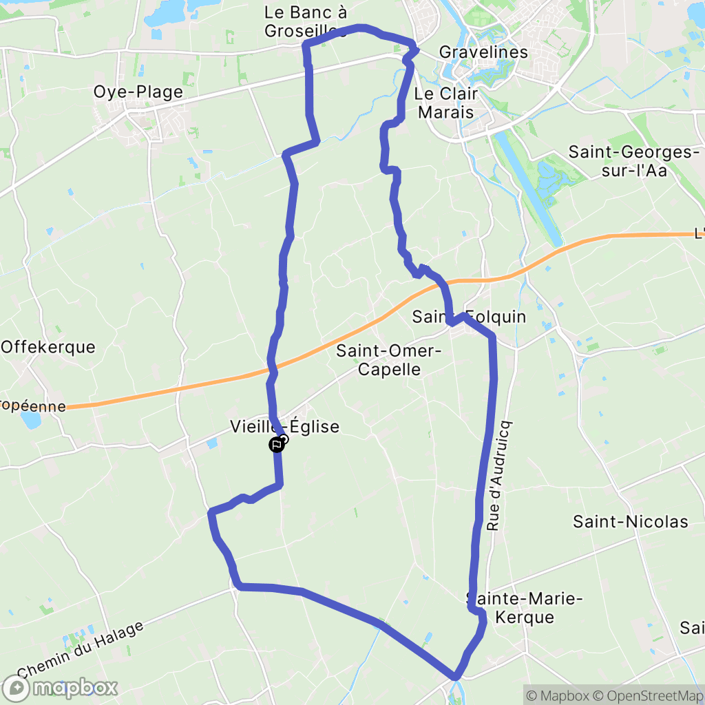 Vieille-Église : carte du parcours de randonnée - France