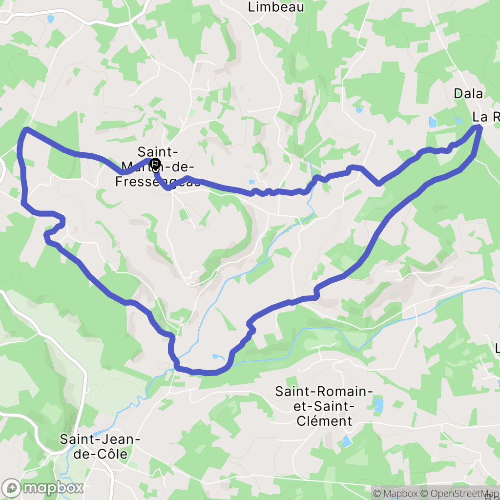 Saint-Martin-de-Fressengeas : carte du parcours de randonnée - France