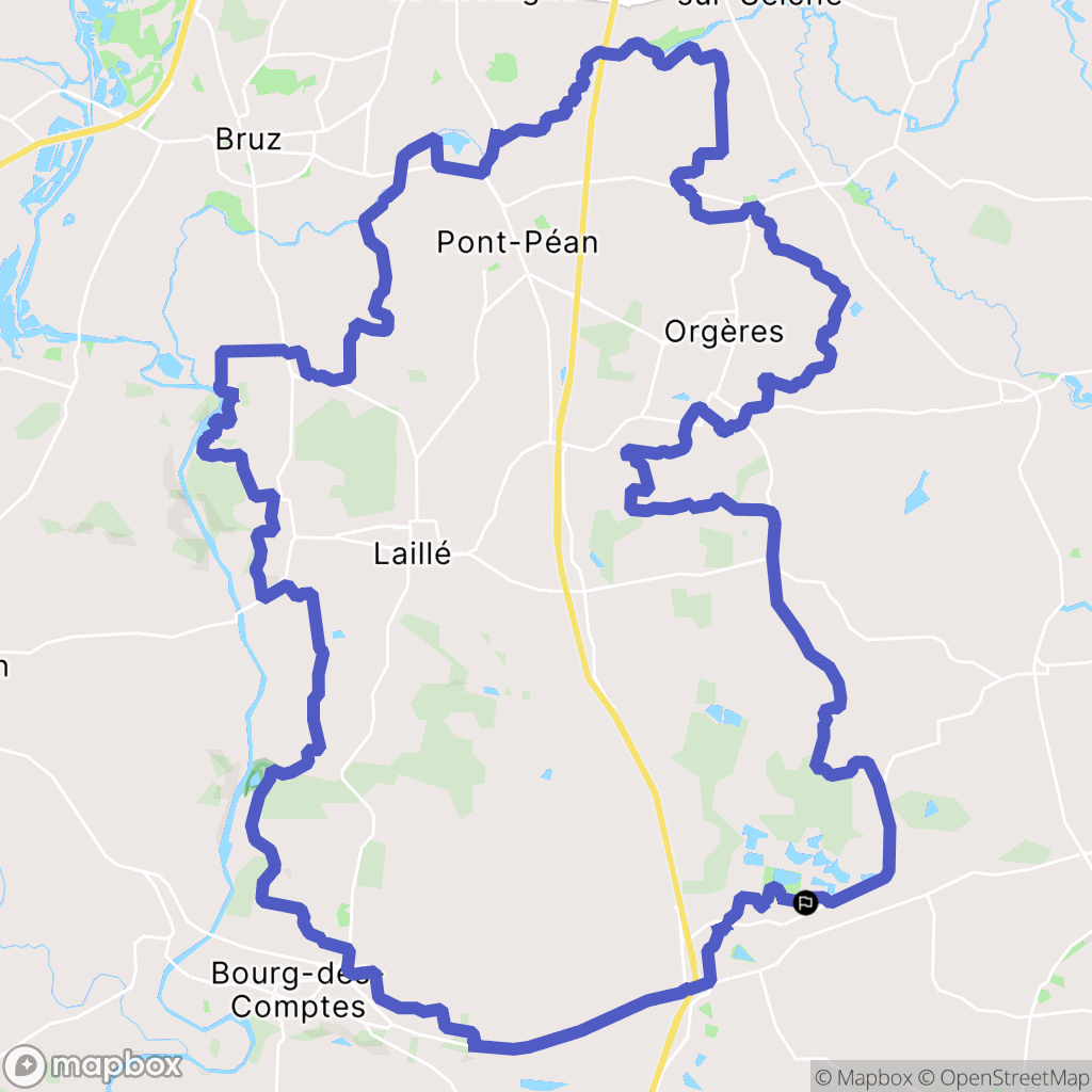 Crevin : carte du parcours de randonnée - France