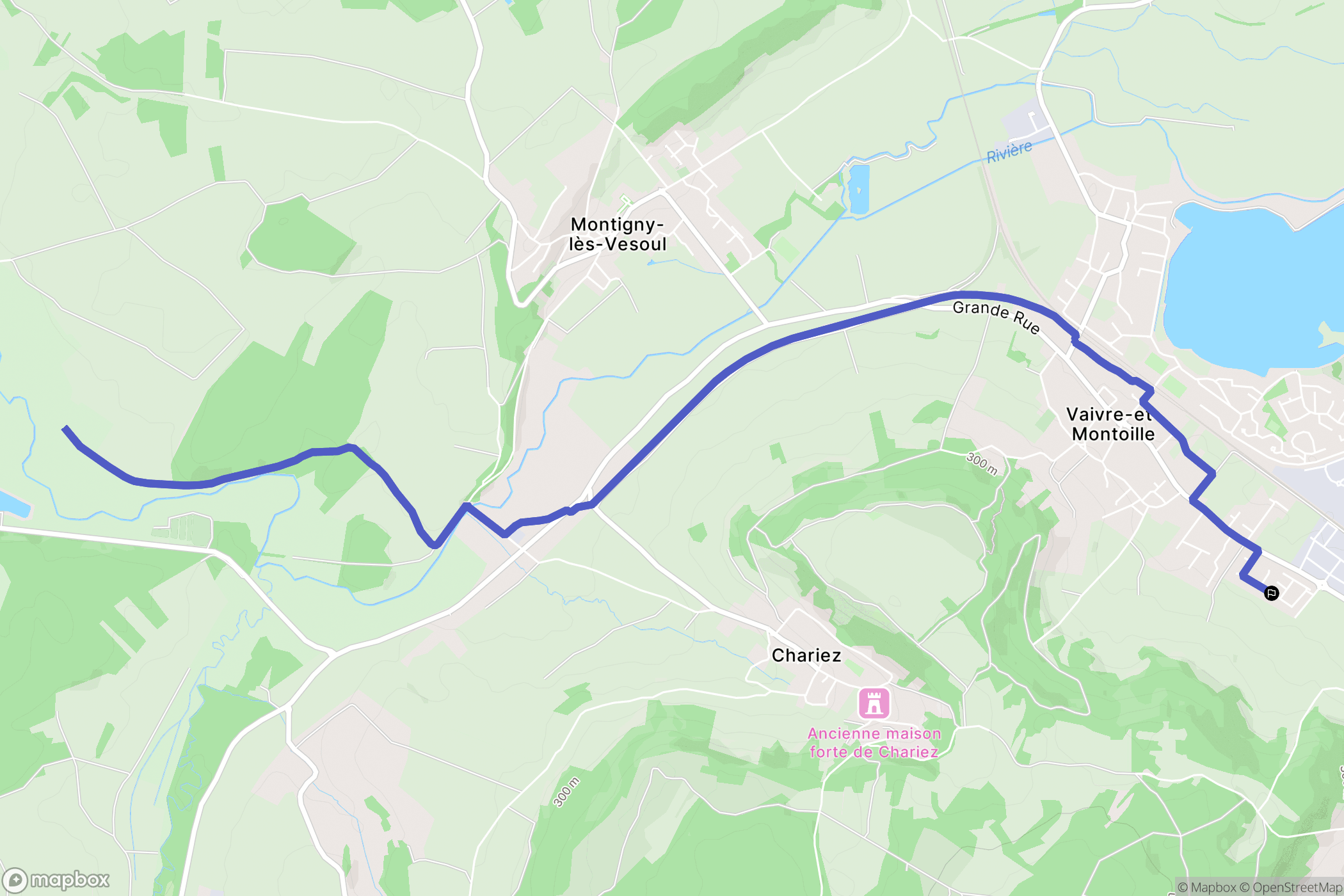 Vaivre-et-Montoille : carte du parcours de randonnée - France
