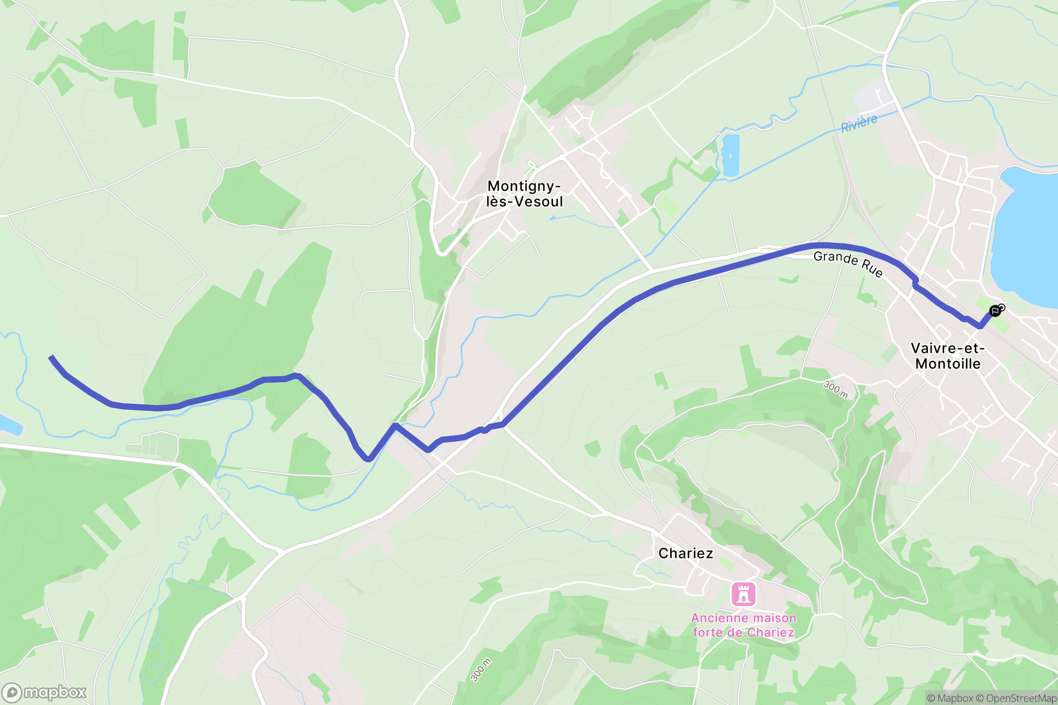 Vaivre-et-Montoille : carte du parcours de randonnée - France