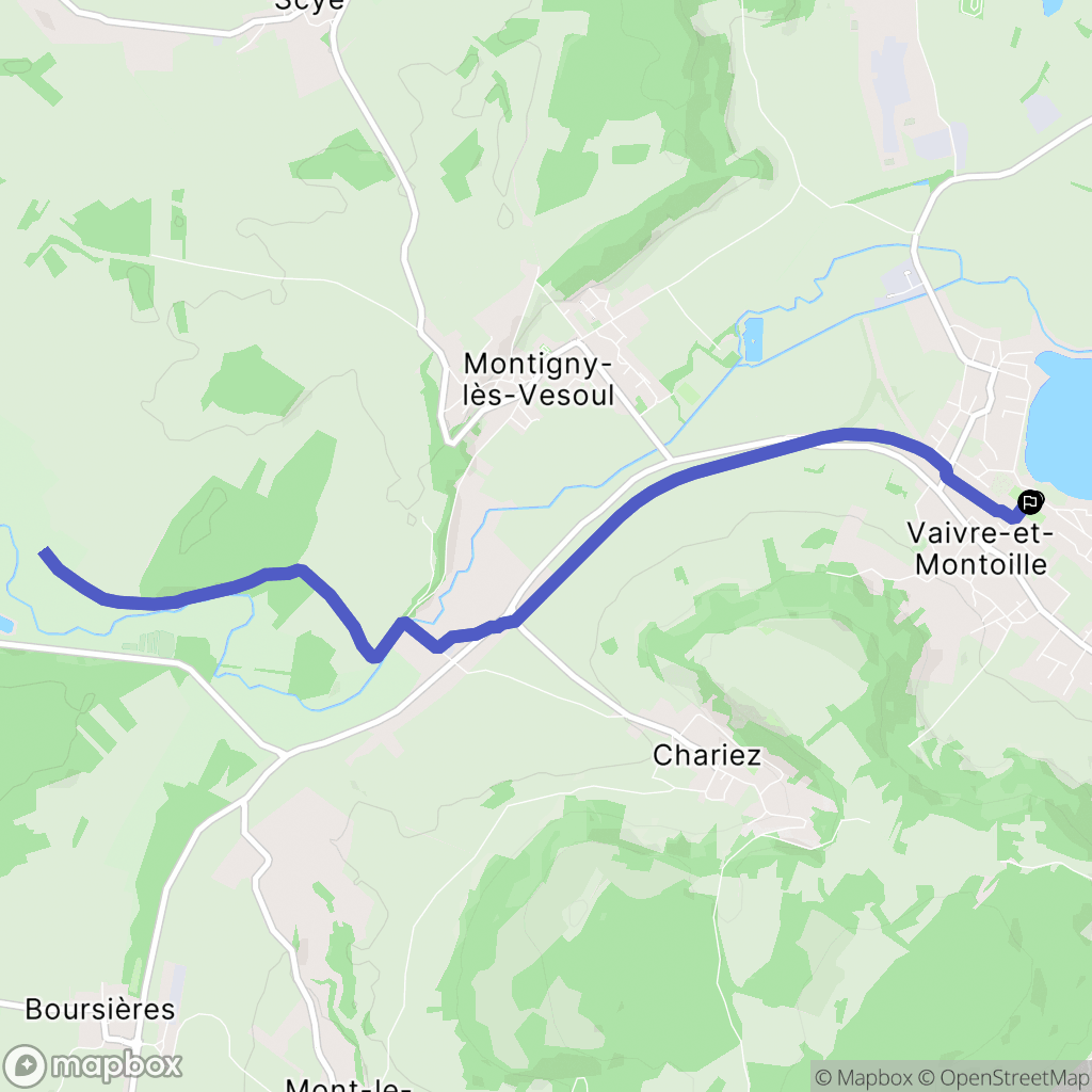 Vaivre-et-Montoille : carte du parcours de randonnée - France