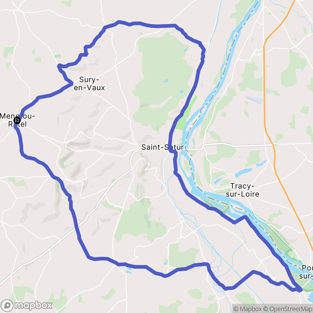 Menetou-Râtel : carte du parcours de randonnée - France
