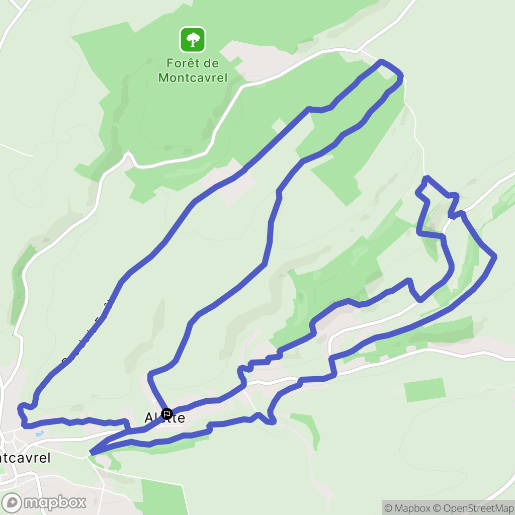 Alette : carte du parcours de randonnée - France