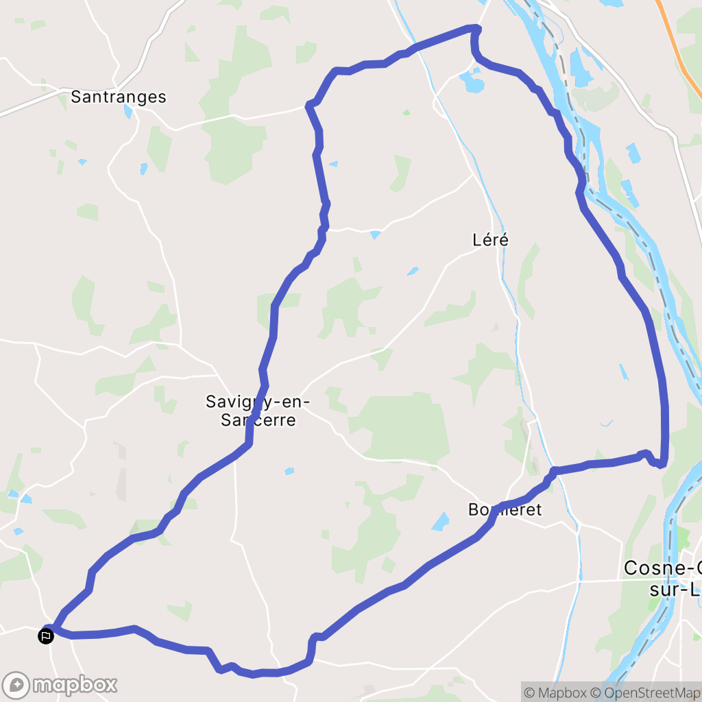 Subligny : carte du parcours de randonnée - France