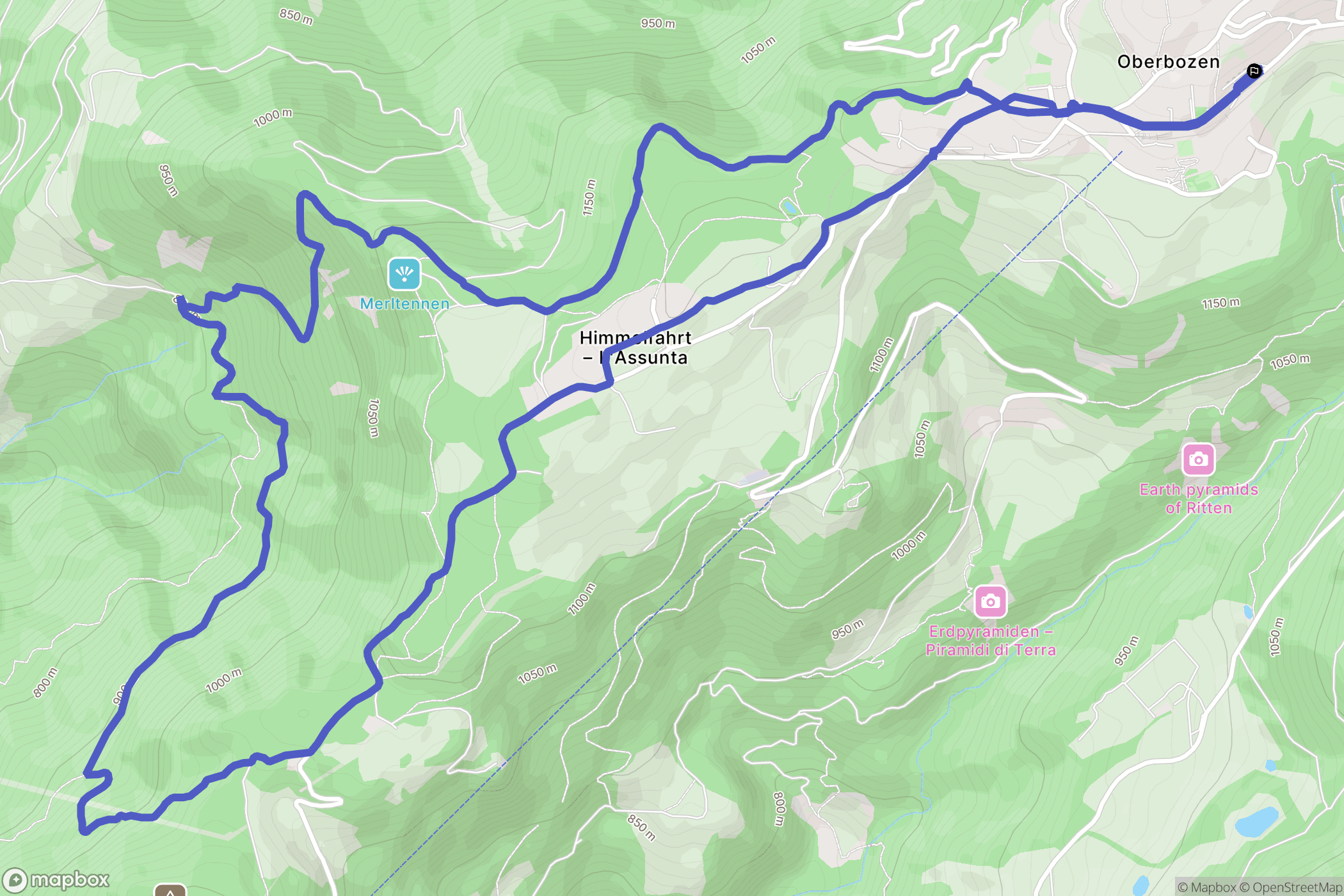 Soprabolzano : carte du parcours de randonnée - Italy