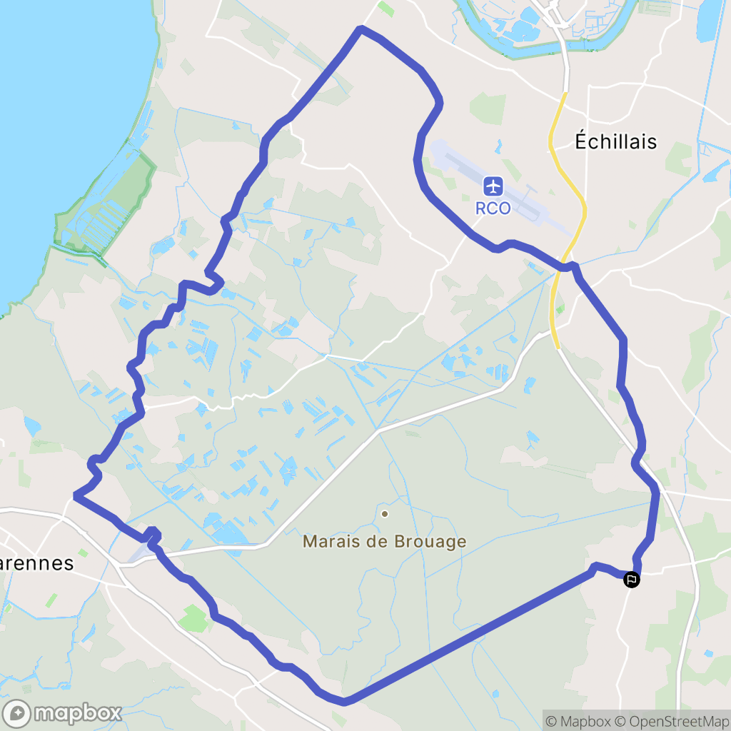 Saint-Jean-d'Angle : carte du parcours de randonnée - France