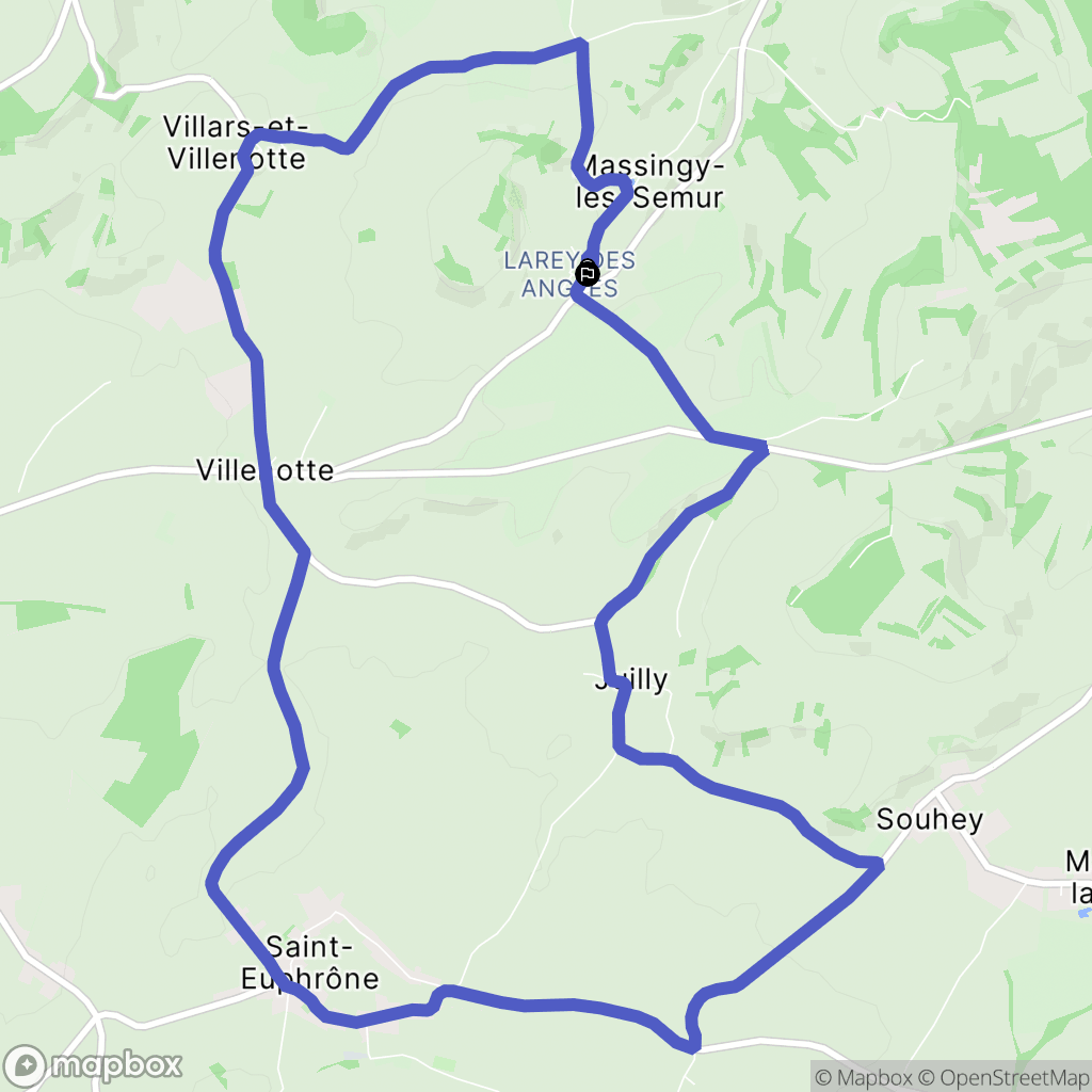 Massingy-lès-Semur : carte du parcours de randonnée - France