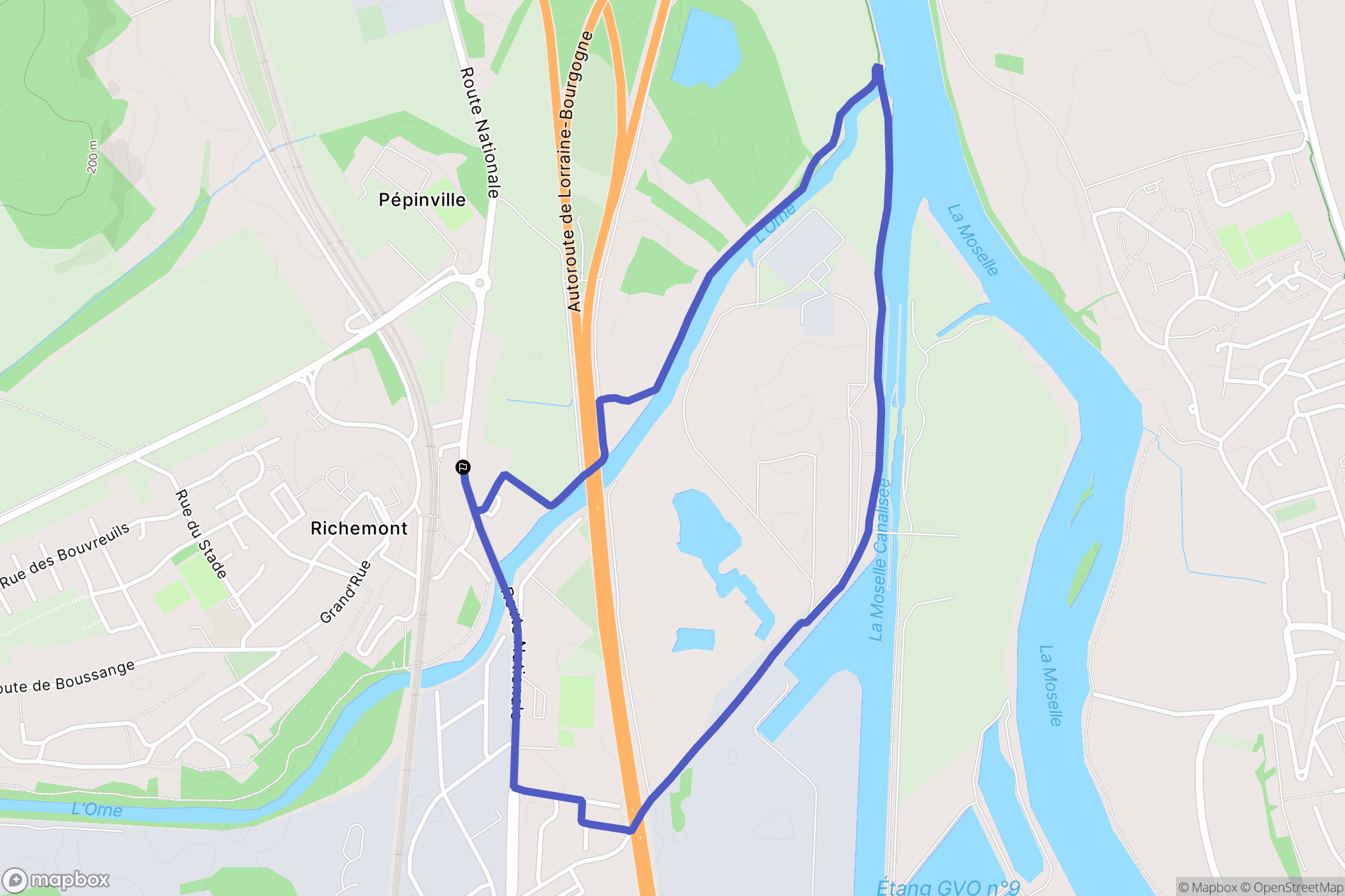 Richemont : carte du parcours de randonnée - France