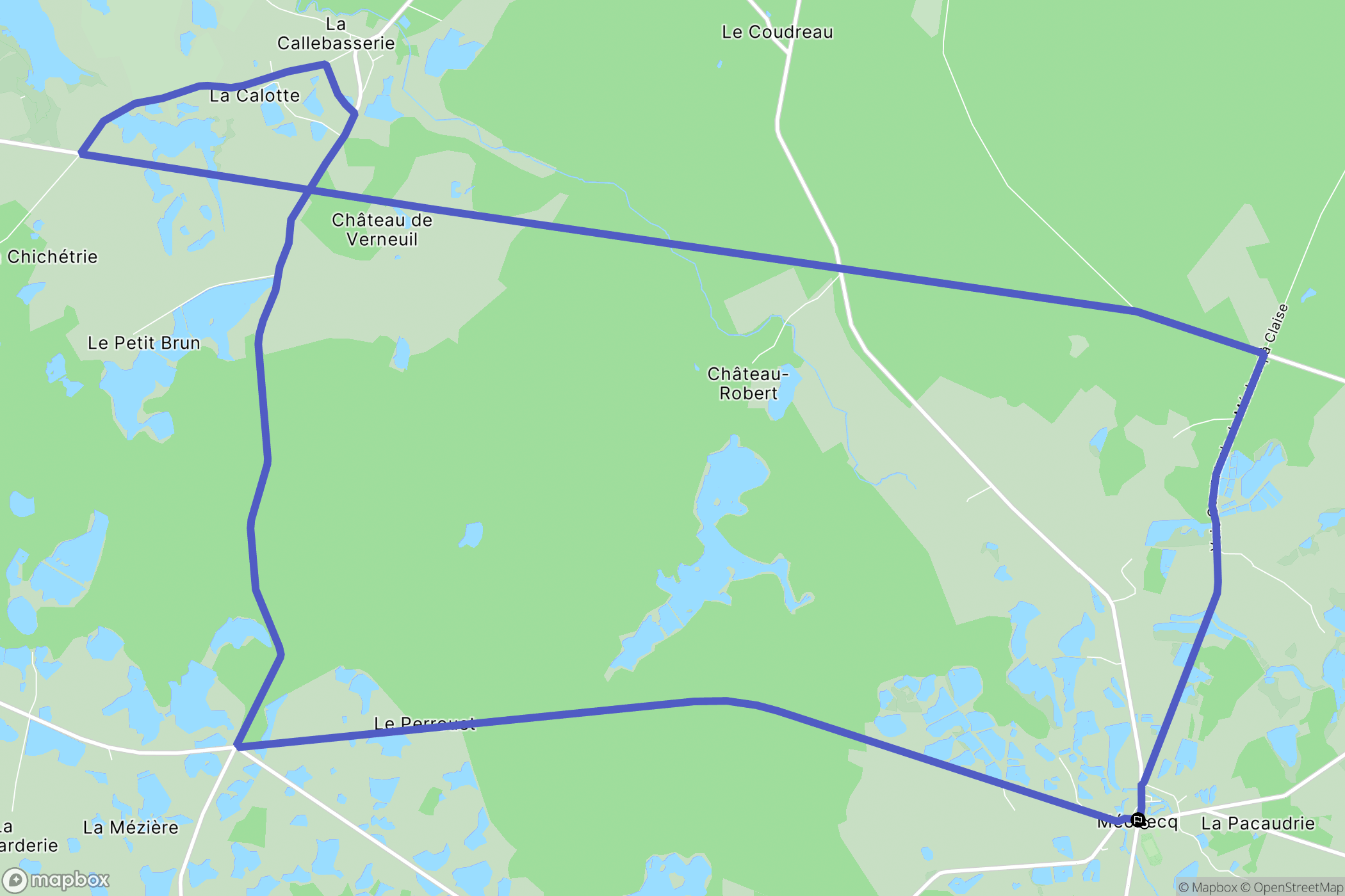 Méobecq : carte du parcours de randonnée - France
