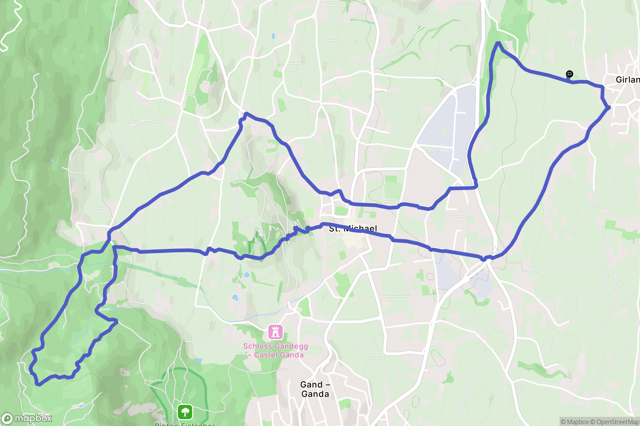 Cornaiano : carte du parcours de randonnée - Italy