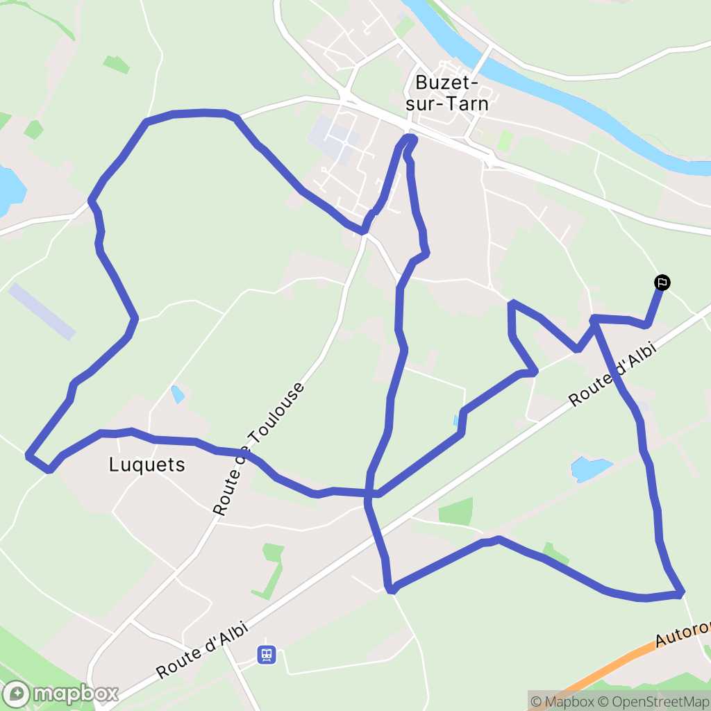 Buzet-sur-Tarn : carte du parcours de randonnée - France