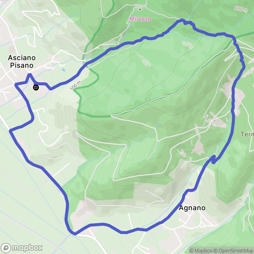 Asciano : carte du parcours de randonnée - Italy