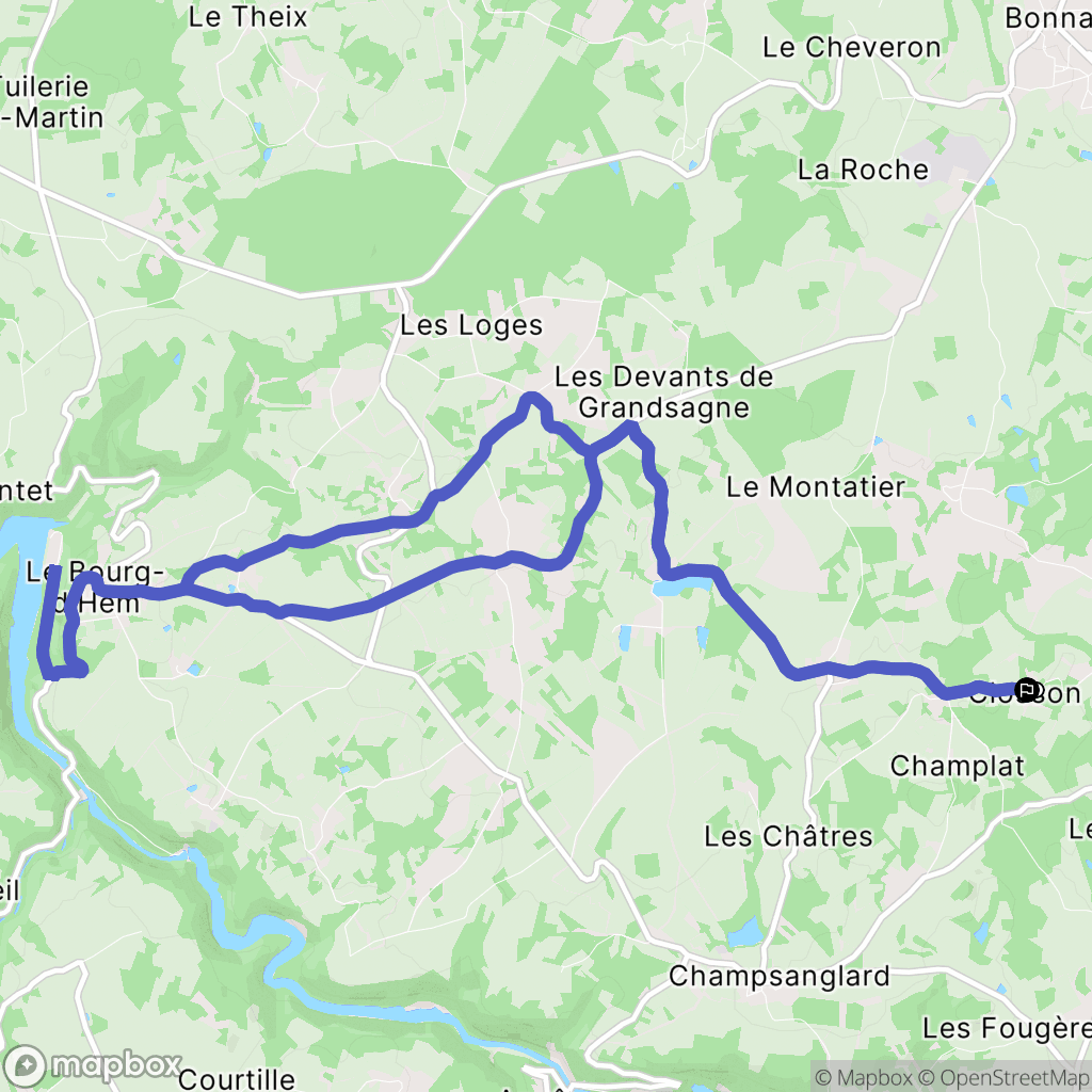 Champsanglard : carte du parcours de randonnée - France