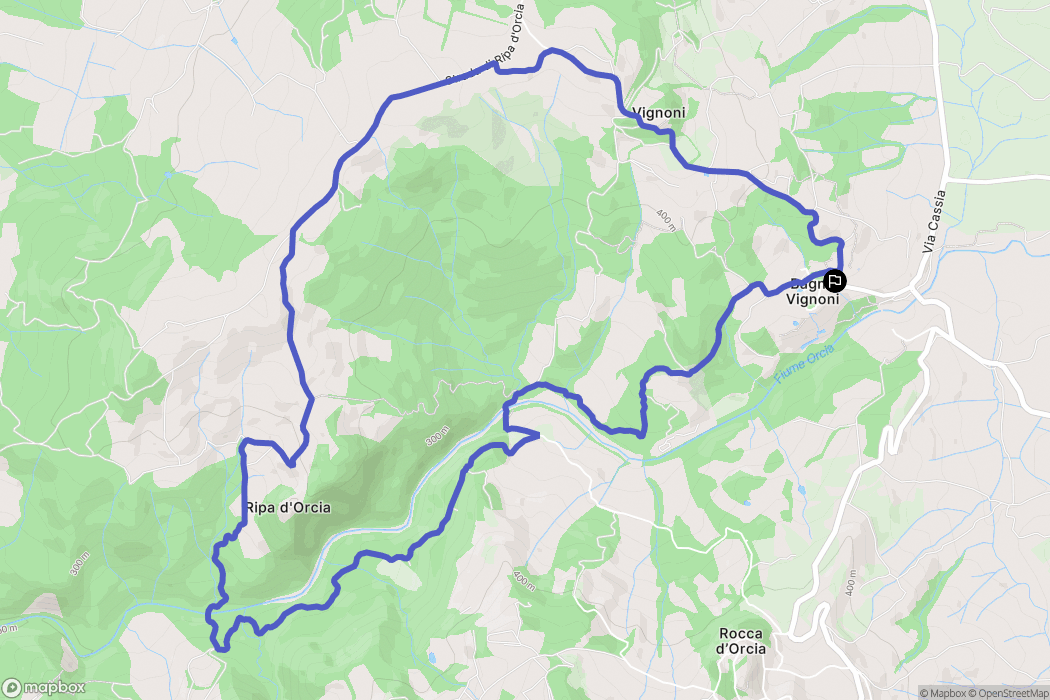 Bagno Vignoni : carte du parcours de randonnée - Italy