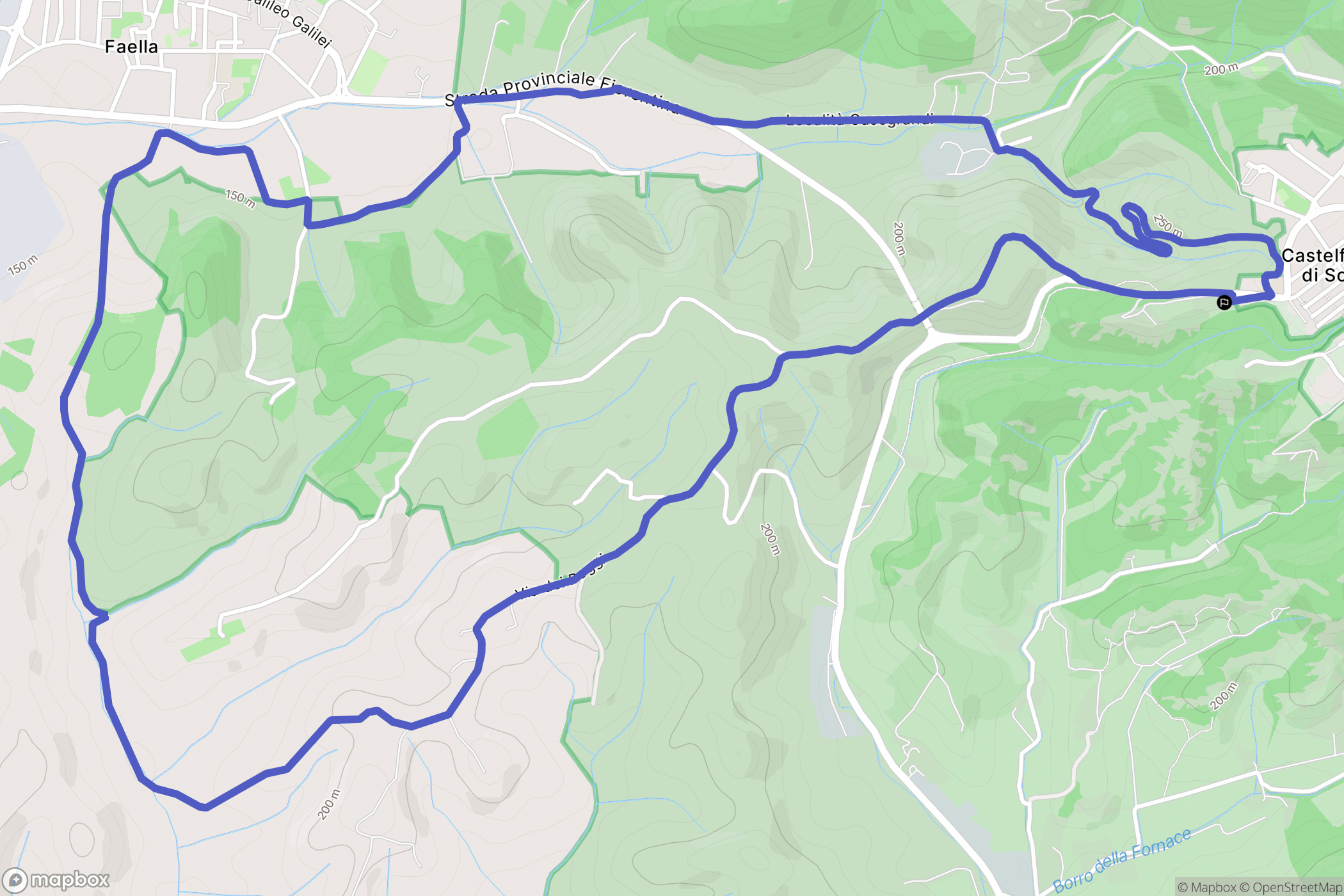 Castelfranco Piandiscò : carte du parcours de randonnée - Italy