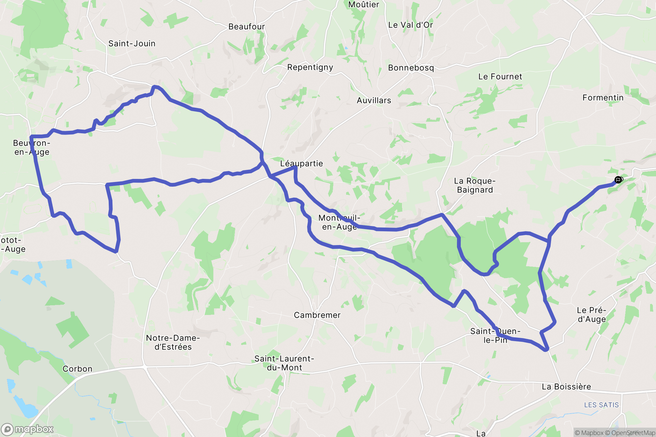 Manerbe : carte du parcours de randonnée - France