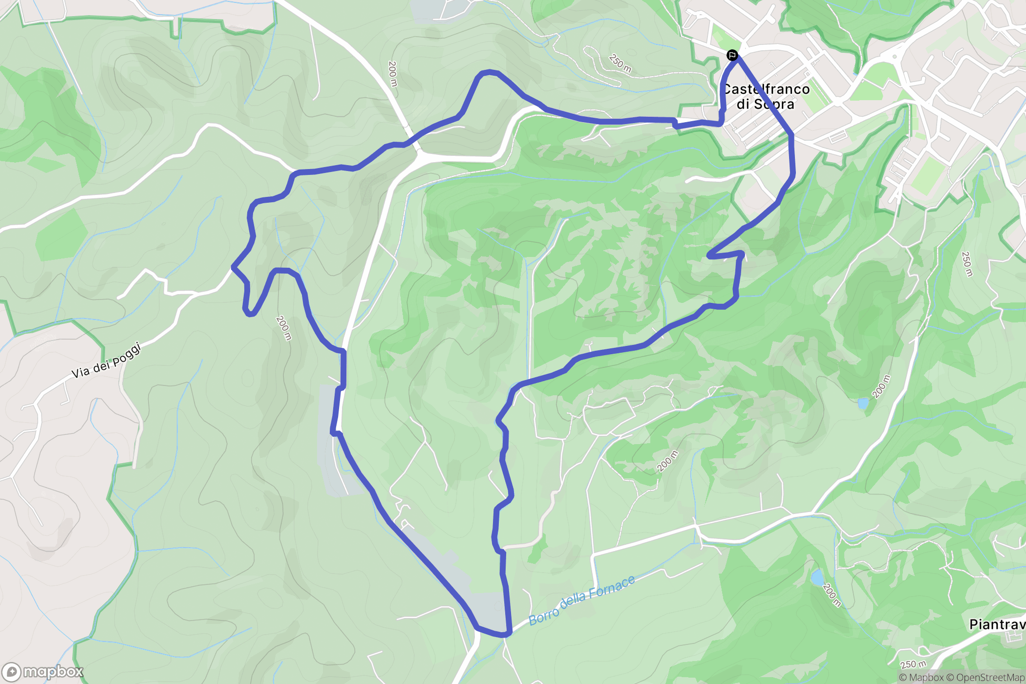 Castelfranco Piandiscò : carte du parcours de randonnée - Italy