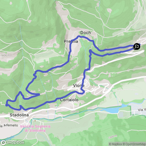 Cané : carte du parcours de randonnée - Italy