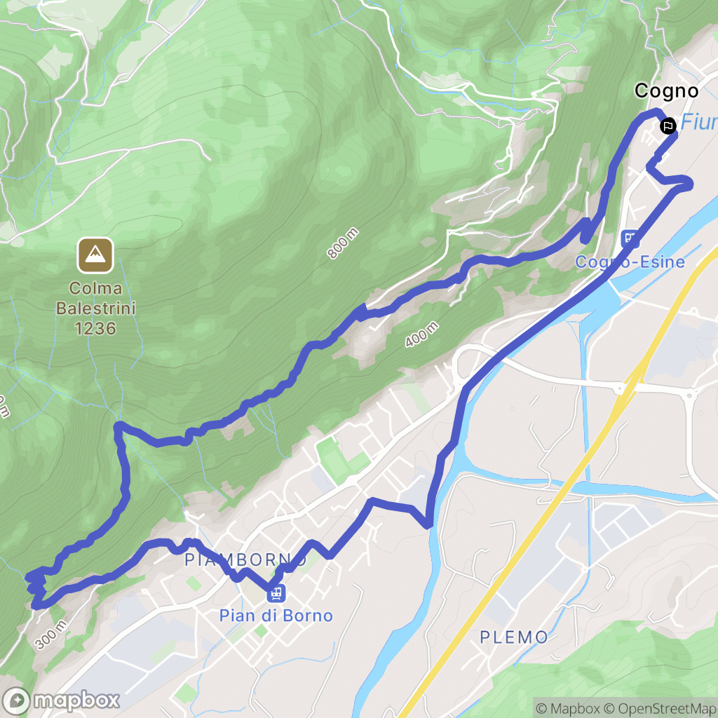 Piamborno : carte du parcours de randonnée - Italy
