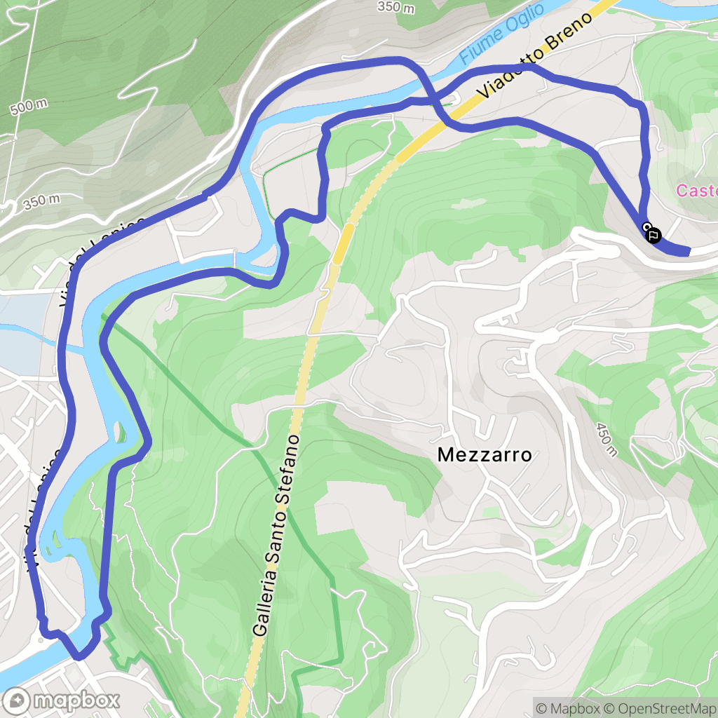  : carte du parcours de randonnée - Italy