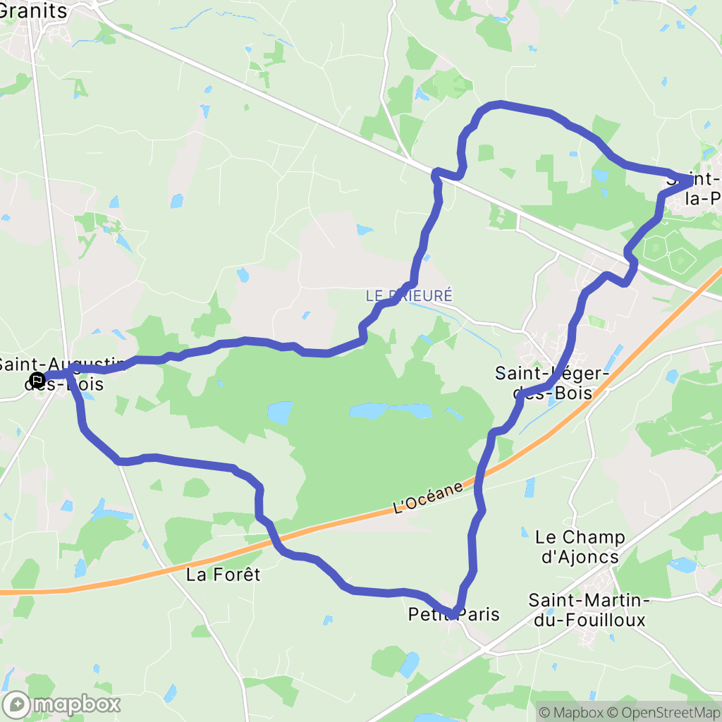 Saint-Augustin-des-Bois : carte du parcours de randonnée - France