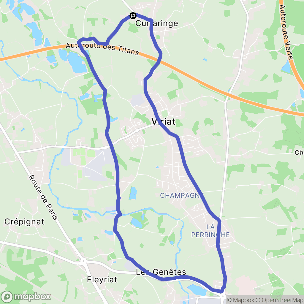 Viriat : carte du parcours de randonnée - France