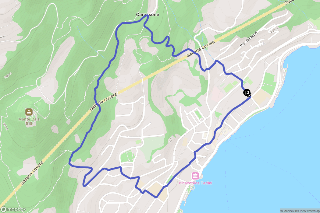 Lovere : carte du parcours de randonnée - Italy