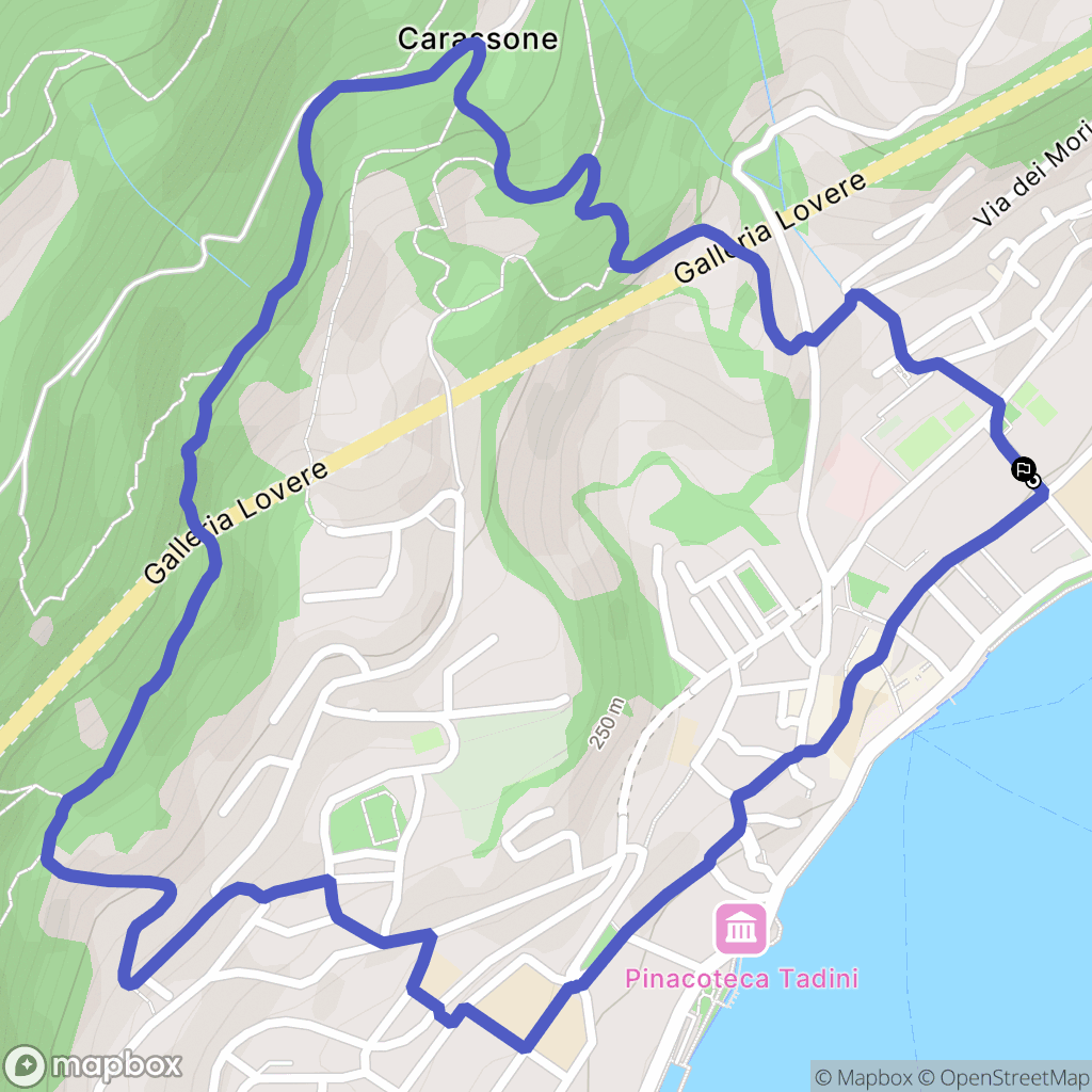 Lovere : carte du parcours de randonnée - Italy