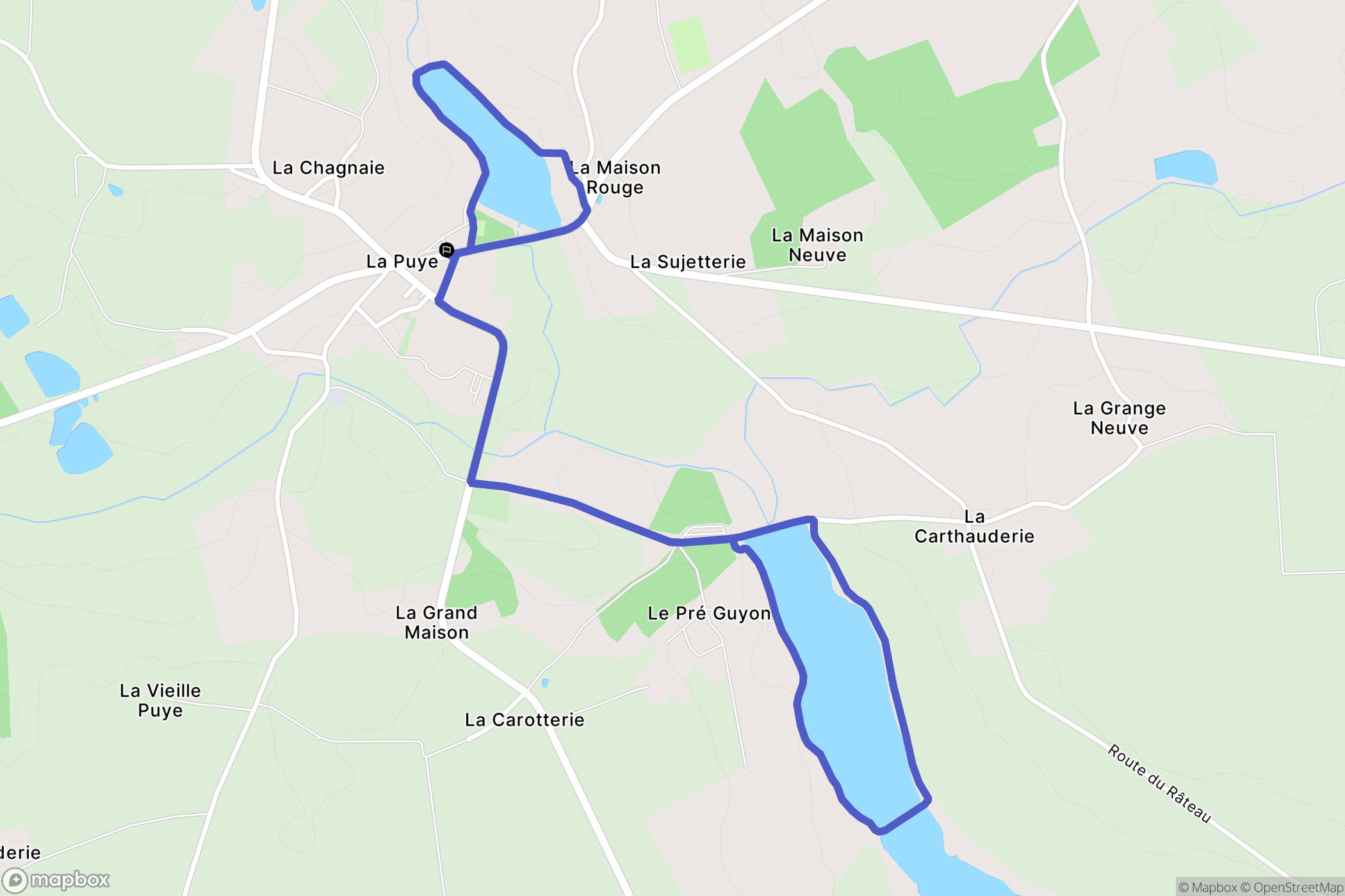 La Puye : carte du parcours de randonnée - France