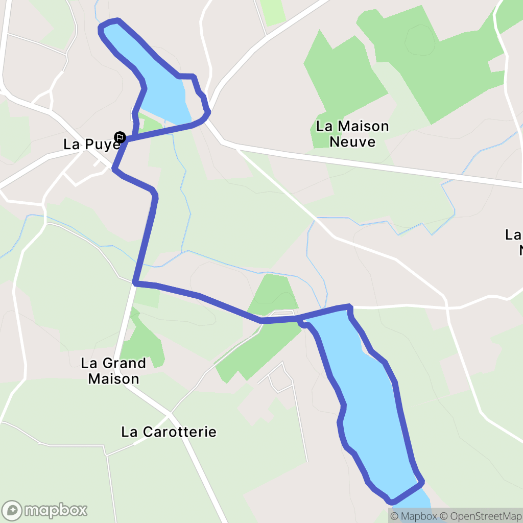 La Puye : carte du parcours de randonnée - France