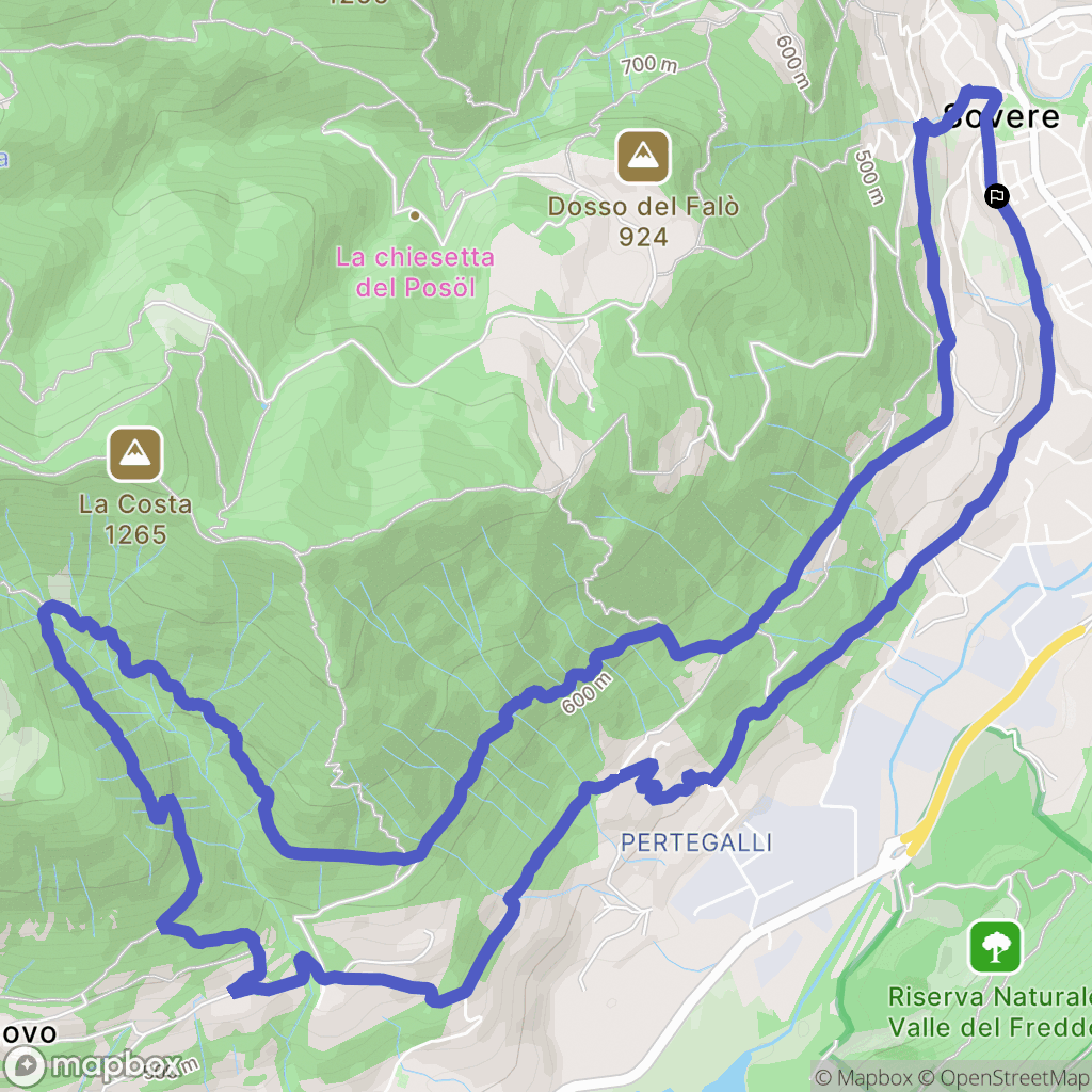 Sovere : carte du parcours de randonnée - Italy