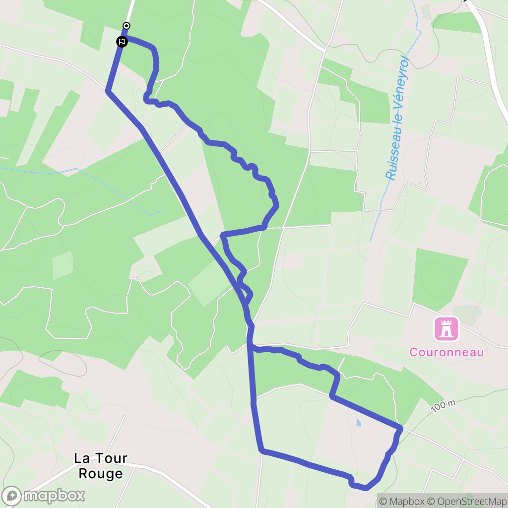 Pineuilh : carte du parcours de randonnée - France