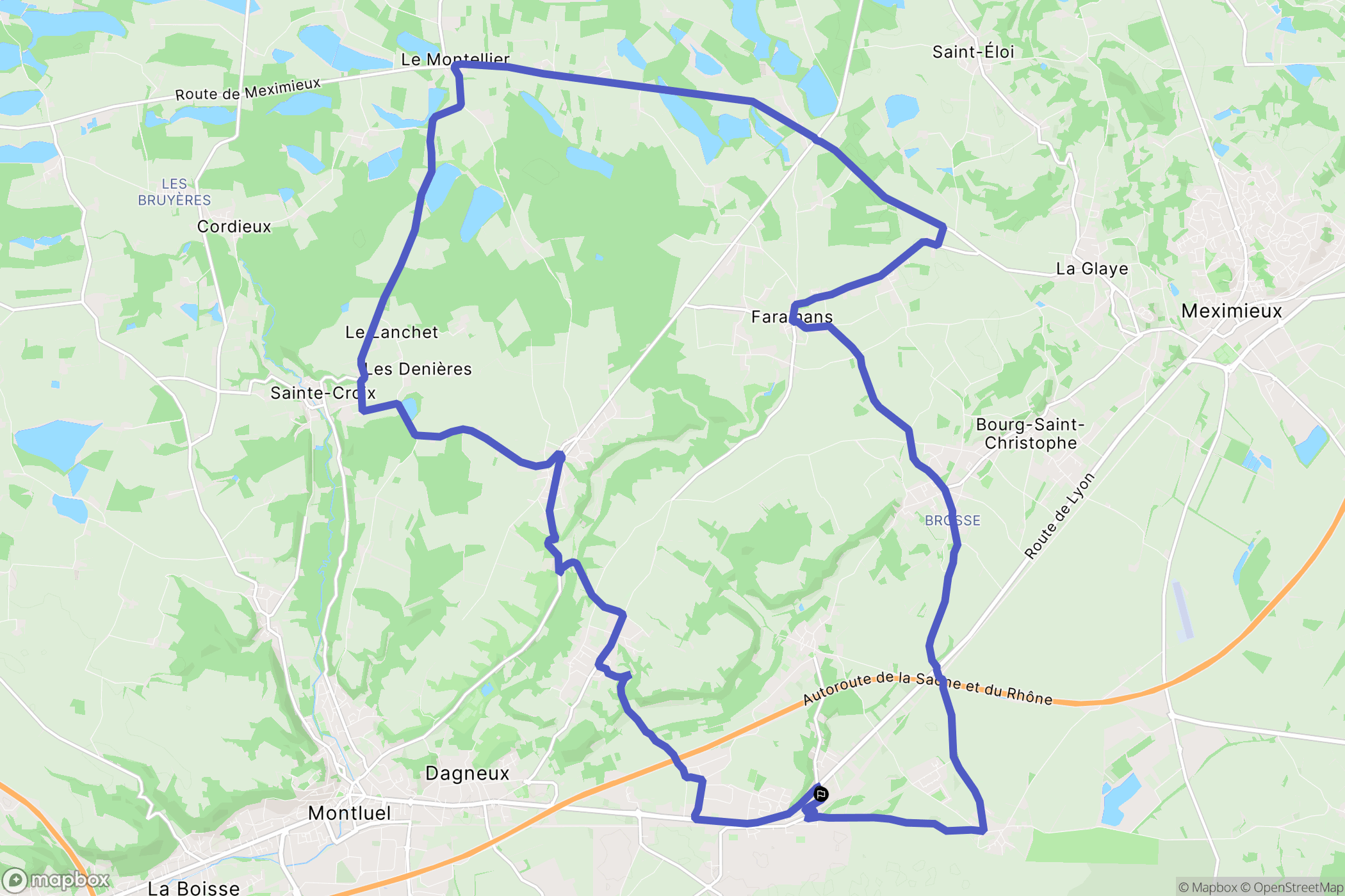 Béligneux : carte du parcours de randonnée - France