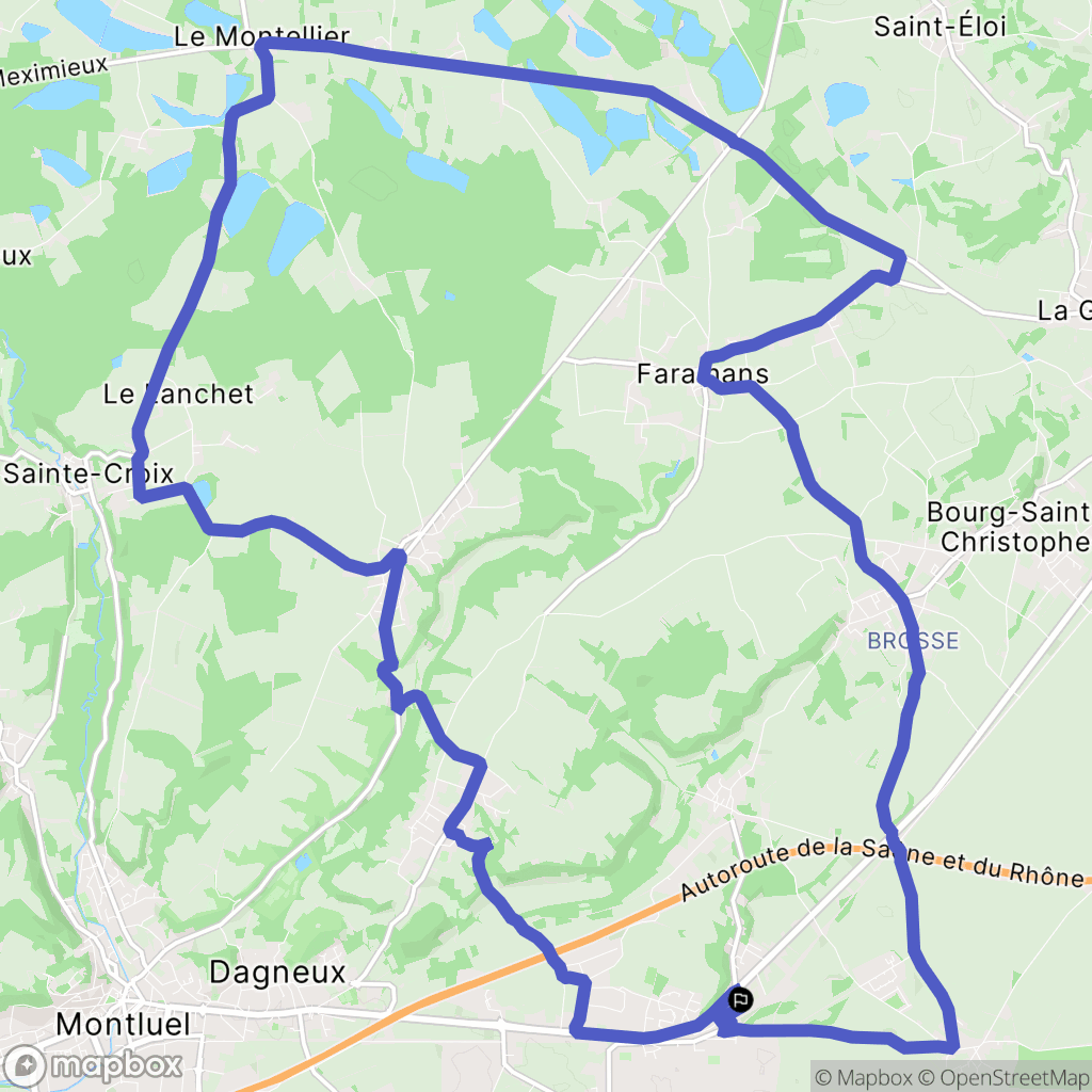 Béligneux : carte du parcours de randonnée - France