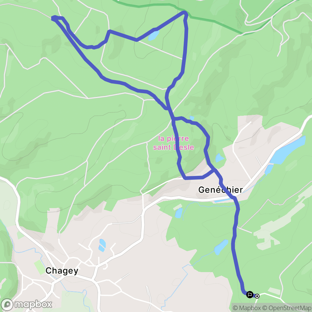 Échenans-sous-Mont-Vaudois : carte du parcours de randonnée - France