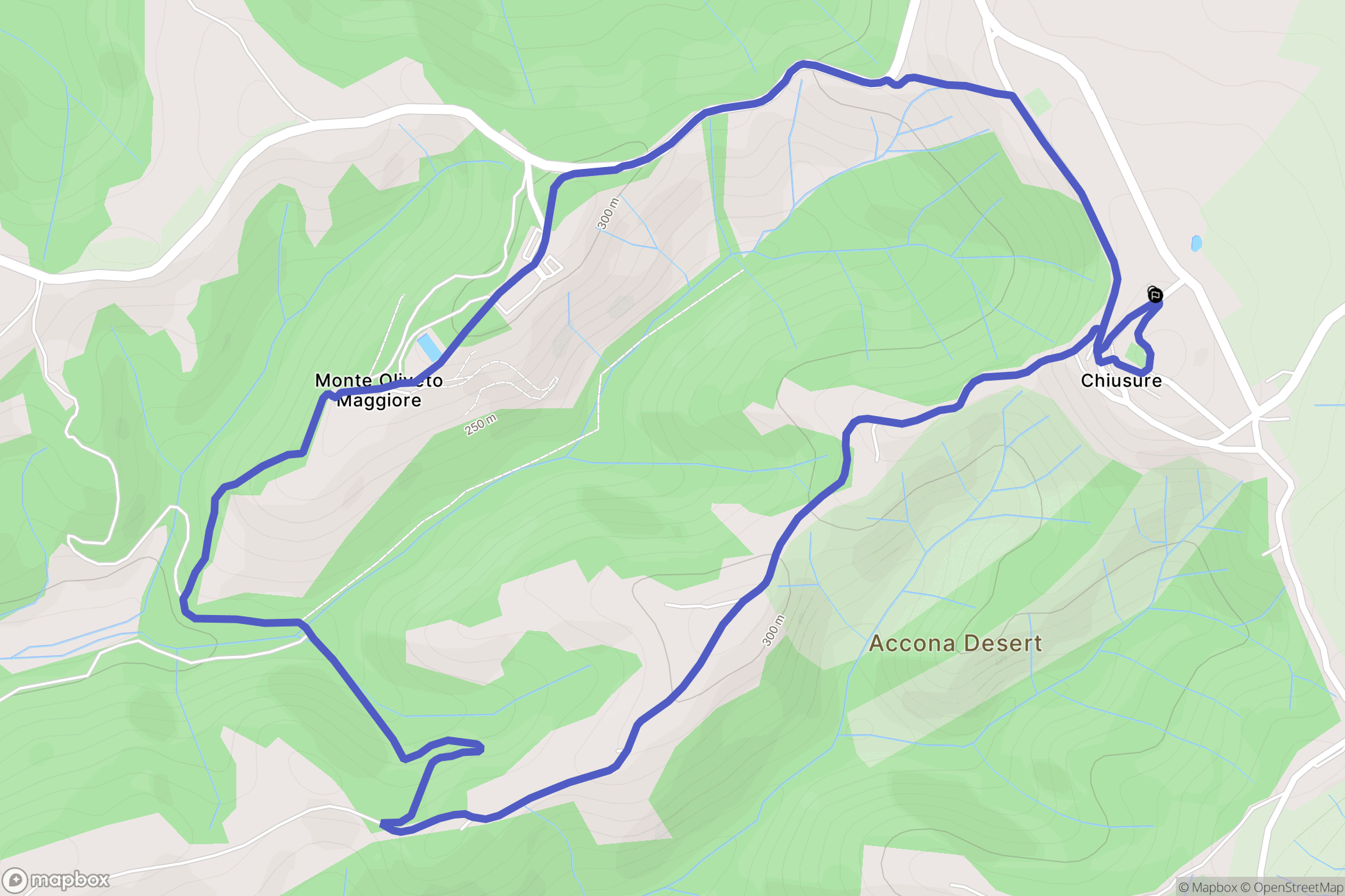 Chiusure : carte du parcours de randonnée - Italy