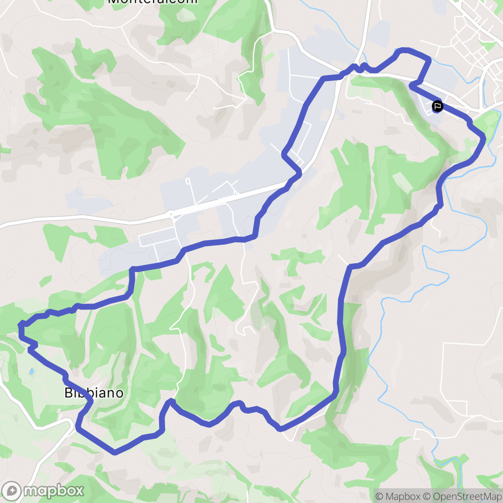 Poggibonsi : carte du parcours de randonnée - Italy