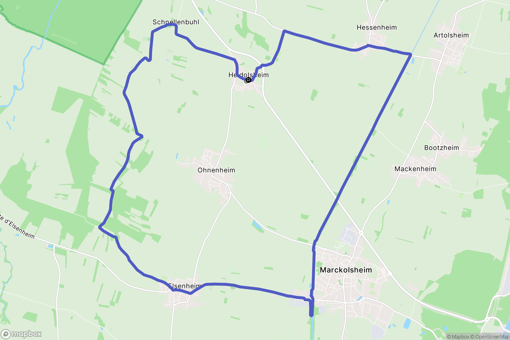 Heidolsheim : carte du parcours de randonnée - France