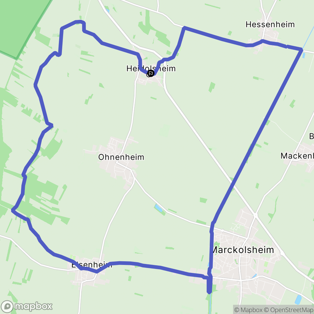 Heidolsheim : carte du parcours de randonnée - France