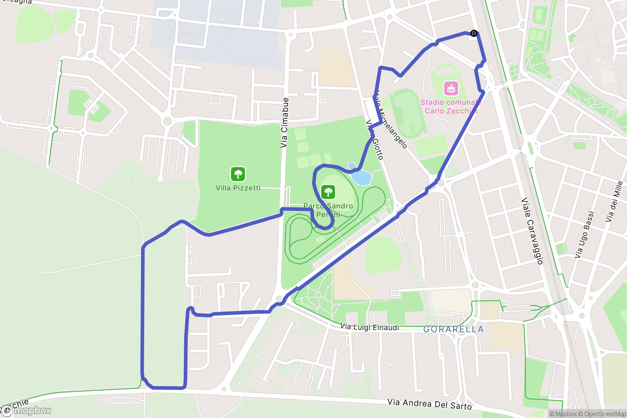 Grosseto : carte du parcours de randonnée - Italy